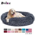 Donut Dog Bed Warm Soft Long Plush Pet Cushion For Samll Large Dog House Cat Calming Bed