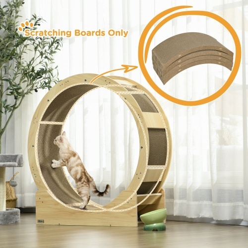 PawHut Cat Scratching Board, 4 Pack Cat Scratcher For Indoor Cats