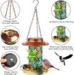 Solar Bird Feeder For Outdoors Hanging, Metal Wild Bird Feeder For Cardinals - Image 2
