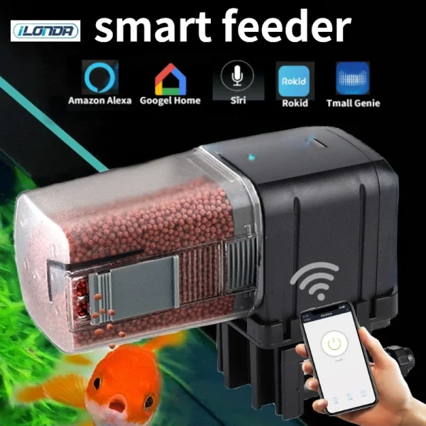 Automatic Aquarium Fish Tank Feeder Timing/Wifi Wireless Smart Phone App Intelligent