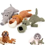 Large Dog Toy Bite-Resistant Sound Plush Toy Lion Wolf Elephant Cartoon