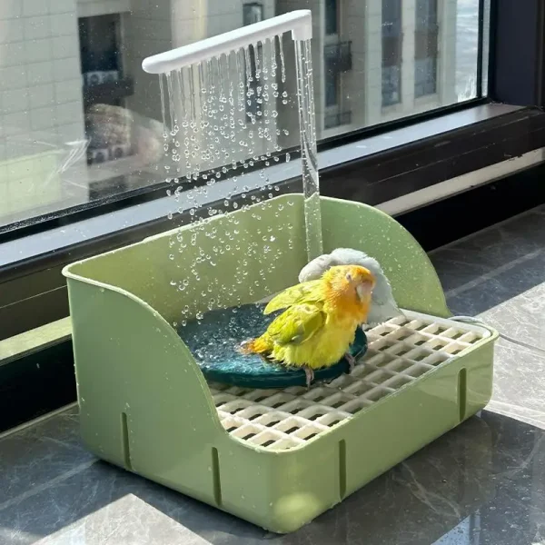 Bird electric bathing basin rain basin automatic circulating water for budgerigars.