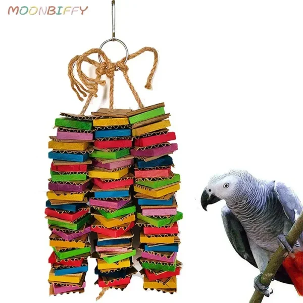 Parrot Bird Toy for Parakeets Agaponis Chewing Cardboard Destroy Birds