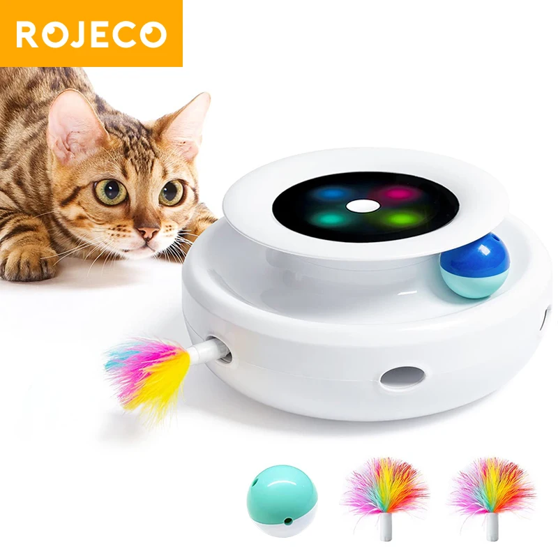 2 in 1 Smart Cat Toys Automatic Feather Fun Ball Toy, 5 Modes Electronic Interactive 2 in 1 Smart Cat Toys Automatic Feather Fun Ball Toy, 5 Modes Electronic Interactive