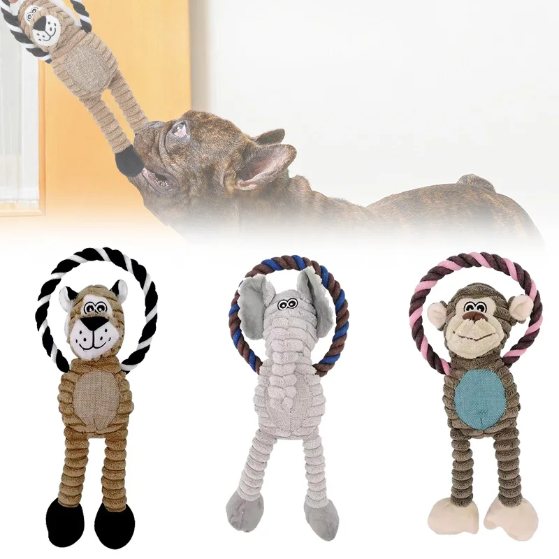 Dog Plush Toys Squeaky Animal Toys Lion Elephant Monkey Dog Plush Toys Squeaky Animal Toys Lion Elephant Monkey