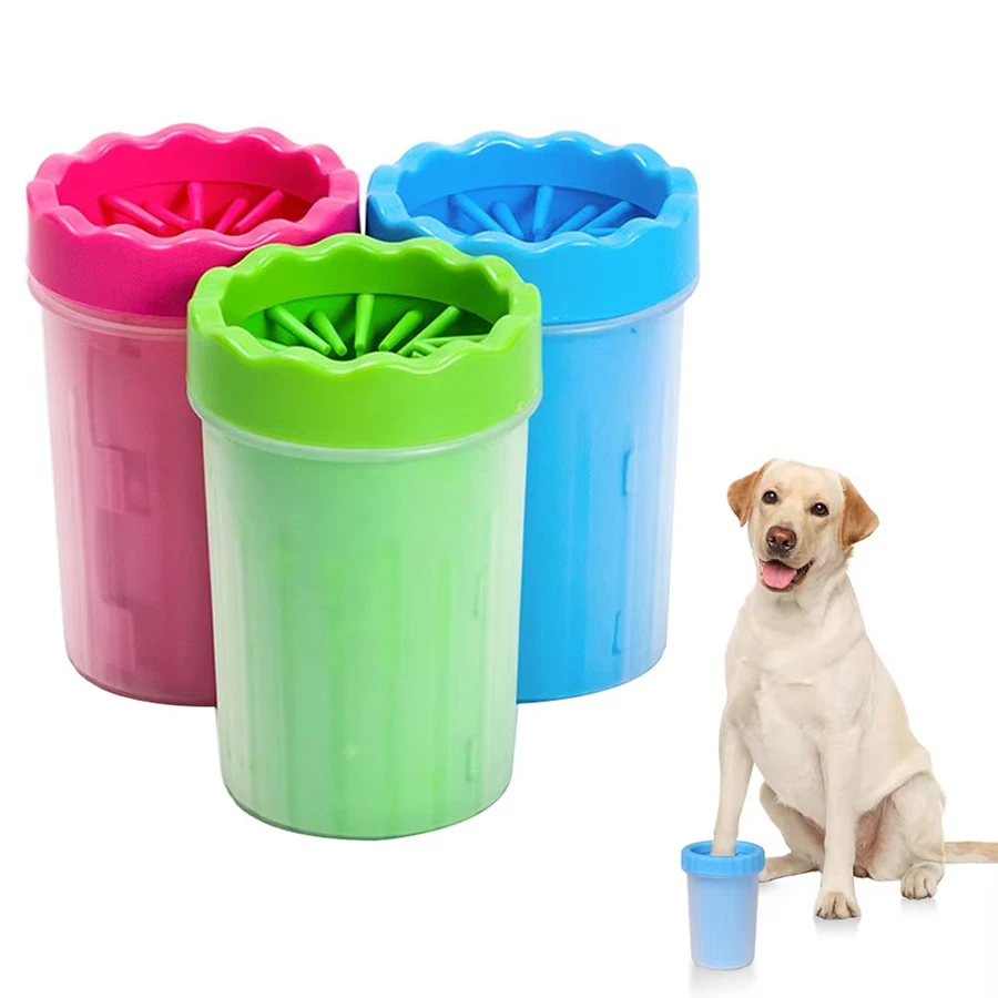 1Pc Pet Plastic Foot Wash Cup S L XL Large size silicone brush Dog 1Pc Pet Plastic Foot Wash Cup S L XL Large size silicone brush Dog