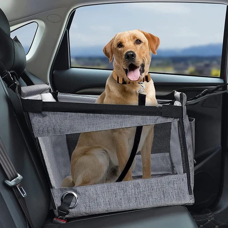 Portable CAr Pet Seat Stable Dog Carrier with Safety Mesh Protector Portable CAr Pet Seat Stable Dog Carrier with Safety Mesh Protector