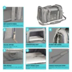 Dog Carrier Bag Soft Side Backpack Pet  Bags Airline Approved Transport - Image 4